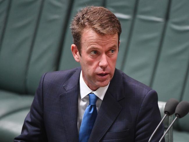 Minister for Social Services Dan Tehan after introducing the Drug Testing Trial Bill for welfare recipients in the House of Representatives at Parliament House in Canberra, Wednesday, February 28, 2018. (AAP Image/Mick Tsikas) NO ARCHIVING