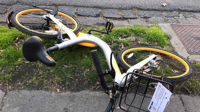 oBikes are causing "visual pollution" on the streets of Melbourne.