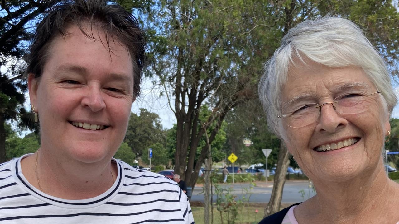 Julie and Ann Bryan at the Gympie Anzac Day 2023 march and ceremonies.