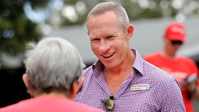 Mick de Brenni in his Springwood electorate on polling day. Picture: Scott Powick