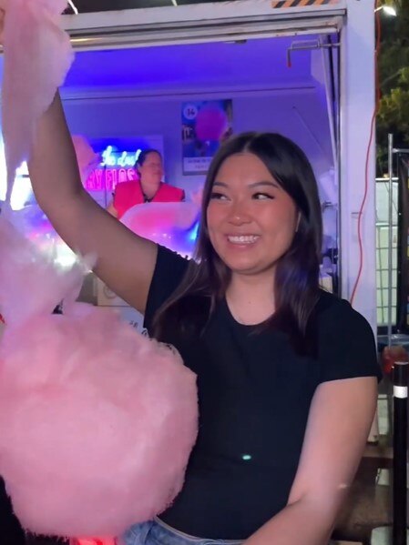 Lily Huynh has gone viral for her videos reviewing Sydney food markets, including her video ranking food items at Vivid. Picture: Instagram / Lily Huynh