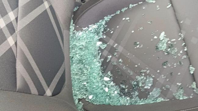 Car window smashed in Wellington. Photo: Supplied