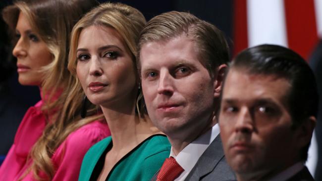 (L-R) Melania, Ivanka, Eric and Donald Trump Jr.