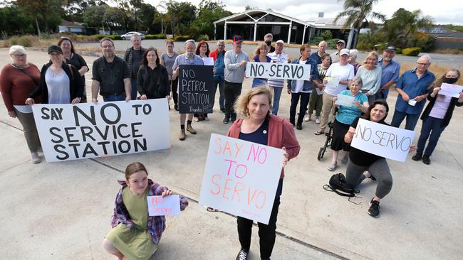 Residents opposing an X Convenience petrol station being built at Sturt met on Sunday, ahead of a meeting about the plan that will be held at Morphettville Racecourse because of massive public interest. Picture: Dean Martin