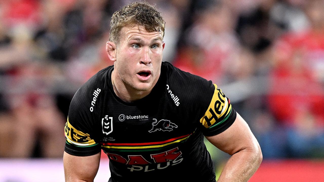 BRISBANE, AUSTRALIA - JULY 16: Mitch Kenny of the Panthers in action during the round 20 NRL match between the Dolphins and Penrith Panthers at Kayo Stadium on July 16, 2023 in Redcliffe, Australia. (Photo by Bradley Kanaris/Getty Images)