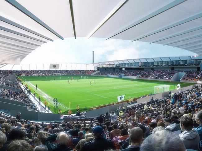 Artist's impression of the proposed Dandenong Stadium for Team 11's southeast Melbourne A-League bid.