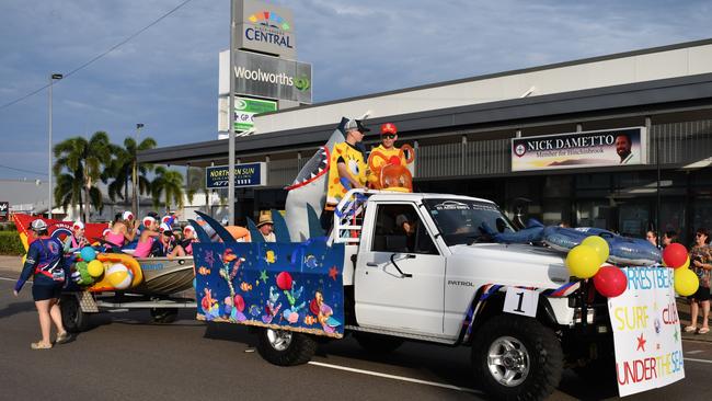 Forrest Beach Surf Life Saving Club. Photographs from the Maraka Festival Street Parade around the Ingham central business district on Saturday. In an ‘Under the Sea’-themed celebration of all things Hinchinbrook, school students, community organisations, emergency responders and contestants vying for the prized Queen and Princess titles paraded around Rotary Park in the centre of the town. Picture: Cameron Bates