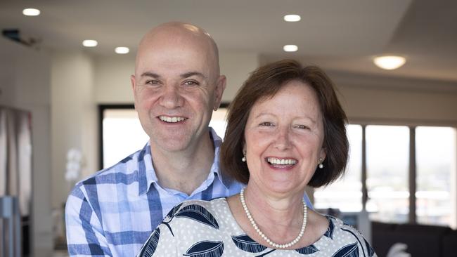 Dr John Gerrard with wife Anthea, an assistant professor in law at Bond University, on the Gold Coast. Picture: David Kelly