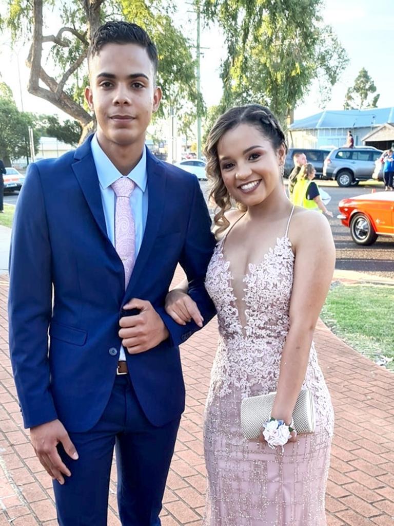 Kayllaine De Morais and Partner Wesley Andrade. Oakey State High School formal. Photo Sean Federoff