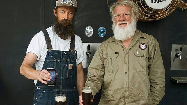 Sailors Grave Brewing’s Chris Moore and author Bruce Pascoe. Picture: Sailors Grave