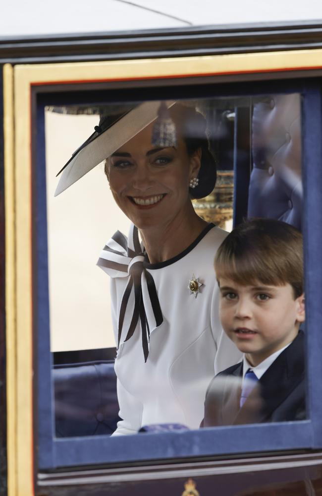 Princess Catherine beams alongside Prince Louis. Picture: Getty Images