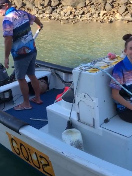 A still image from a video of the boat which was stolen from Port Douglas marina. PICTURE: JODI DEUBLE