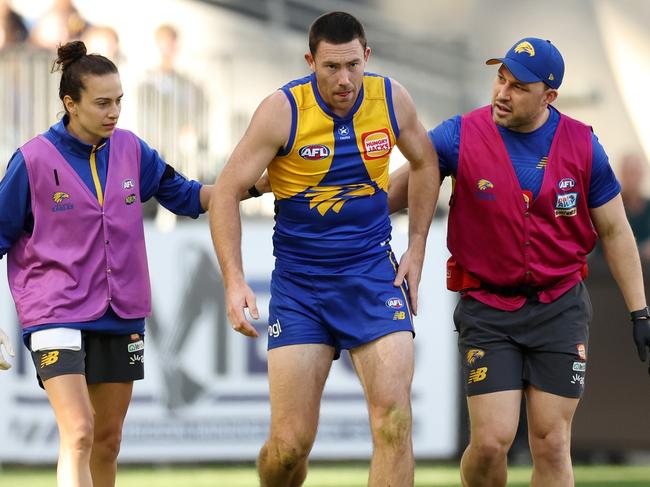 West Coast will take no risks with injury-prone defender Jeremy McGovern. Picture: Will Russell/AFL Photos via Getty Images