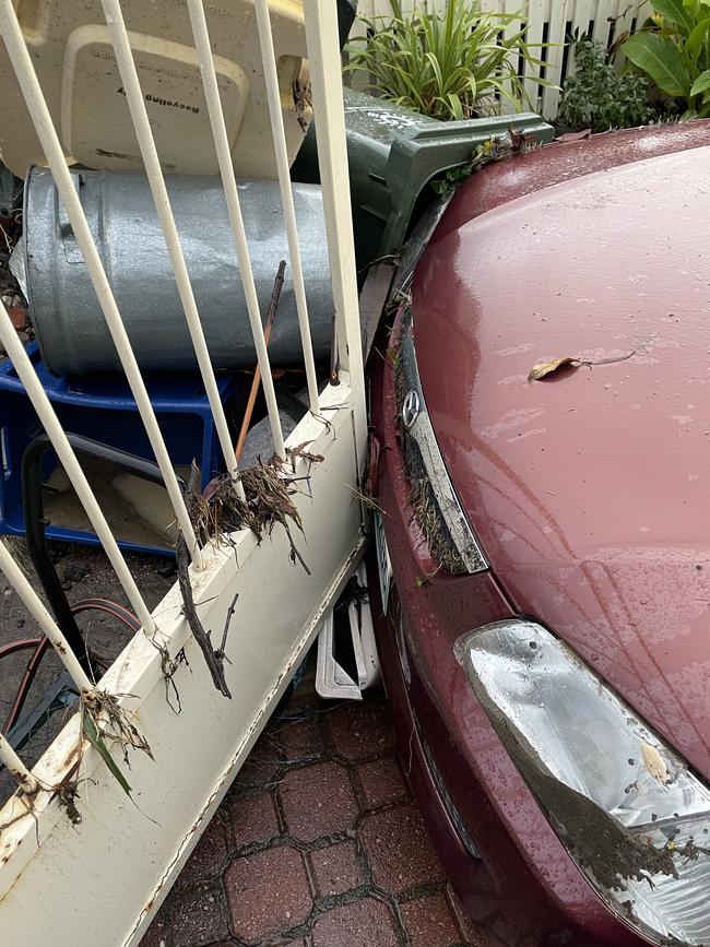 Margaret and Philip Powe (Powe) of Berriedale had flood water inundate their entire home during the recent heavy rain in Hobart and have lost everything that was in the house. Picture: Janette Good