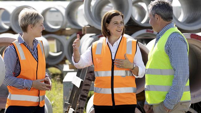 LNP leader Deb Frecklington, campaigning in Mackay, says she wants to cut Queensland’s unemployment rate to 5 per cent. Picture: NCA NewsWire / Sarah Marshall