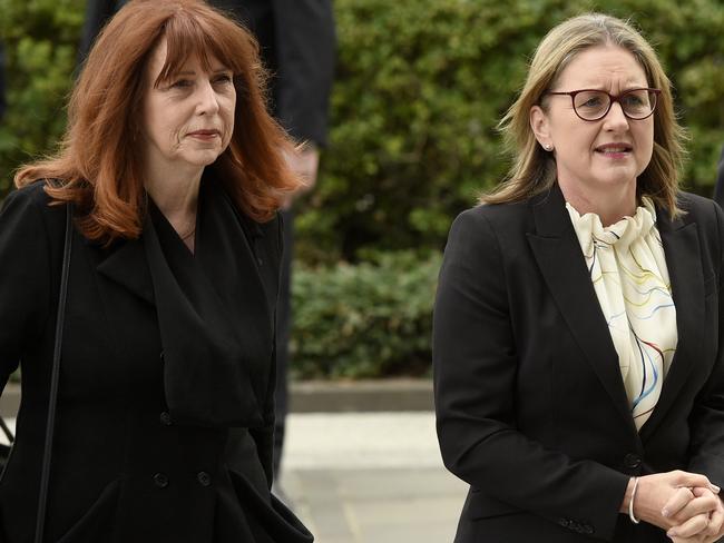 Victorian governor Margaret Gardner and Premier Jacinta Allan. Picture: Andrew Henshaw