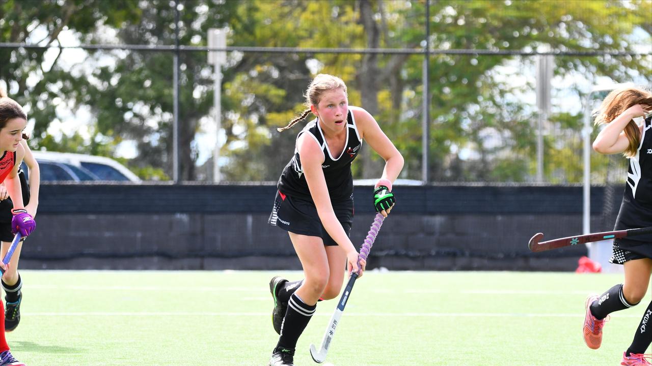 Skye Vaughan playing hockey for the Norths Hockey Club Mackay. Picture: Contributed