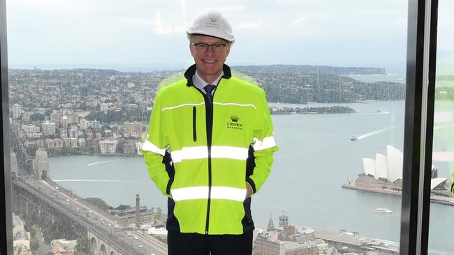 Ken Barton at Crown’s development site last year. Picture: Supplied.