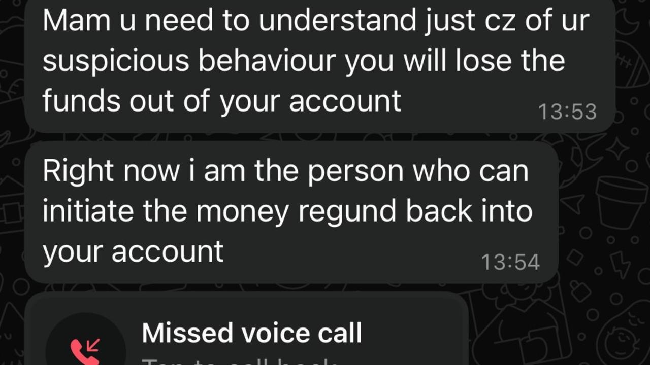 In a turn of events, it appears the scammer starts to panic. Picture: Supplied