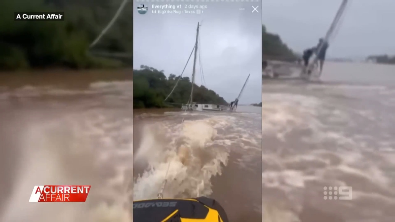 Queensland couple furious after group of hoons destroy sailboat