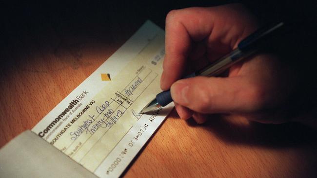 The cost of cheques has doubled at the Commonwealth Bank. Picture: Manuela Cifra