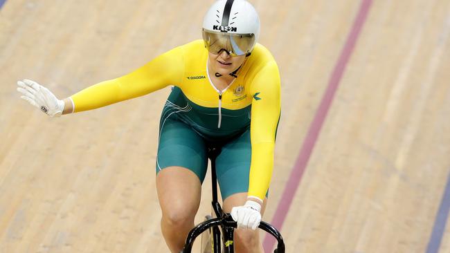 GLASGOW COMMONWEALTH GAMES 2014- DAY 4- Stephanie Morton defeats Anna Meares to win the Women's Sprint during the track cycling at Sir Chris Hoy Velodrome. Pics Adam Head