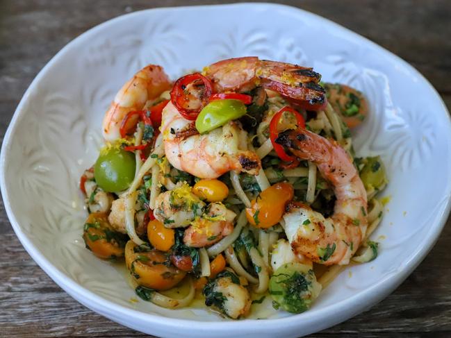 Enjoy some prawn linguine at Bannisters Pavilion. Picture: Jenifer Jagielski