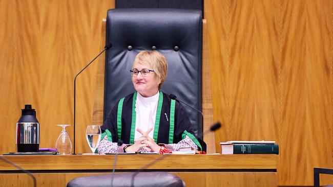 Former Speaker of the House Kezia Purick looks around the room in happier times. Picture: Justin Kennedy