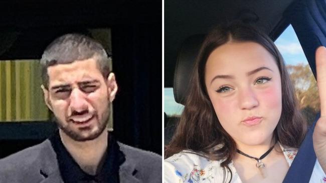 Ameed Hamdan (left) has been sentenced for his negligent driving charges relating to a 2020 crash that resulted in the death of 16-year-old Alexis Saaghdy (right). Picture: Julia Kanapathippillai/ Supplied