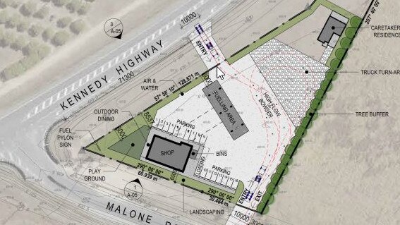 A plan of the proposed service station at Malone Rd, Mareeba. Picture: supplied.