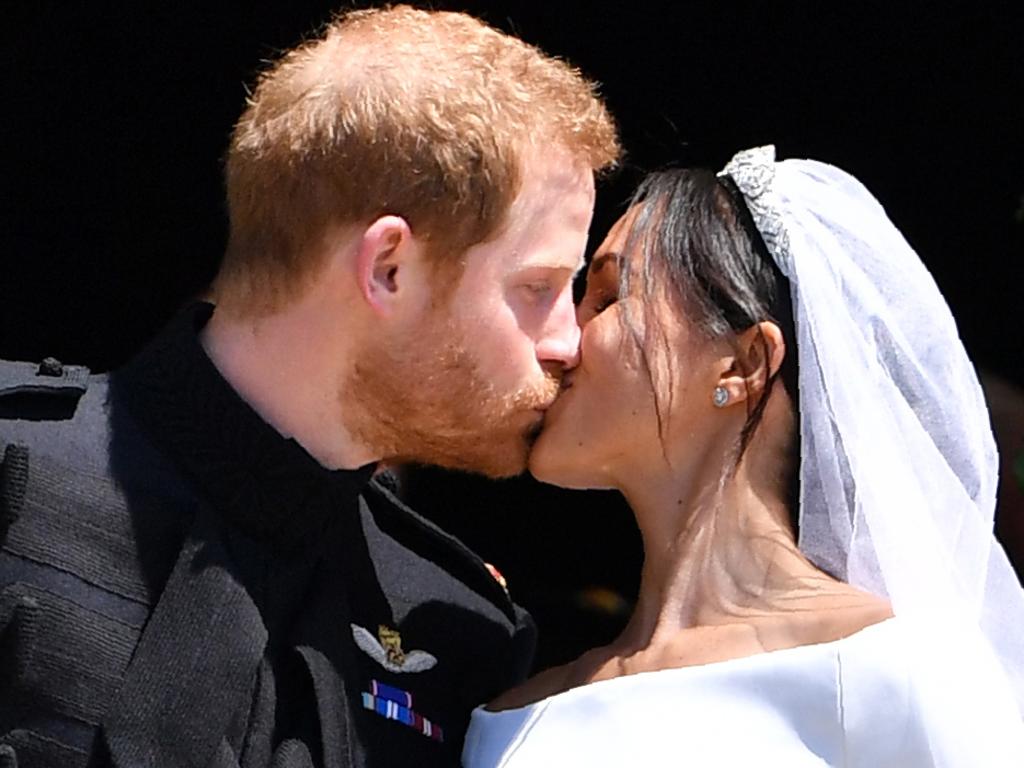 Meghan and Harry in happier times at their wedding in May 2018. Picture: Ben STANSALL / POOL / AFP