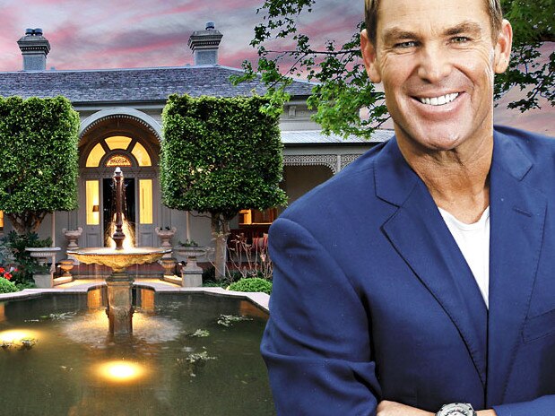 Shane Warne at his former home in Brighton.