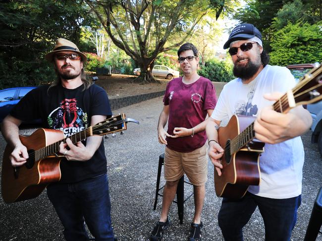 Celebrate some of our best, most heart warming stories from the year that was in 2020!Pictured: Terranorra man Sam Cleaver, 29, (centre) with musicians Bradley Ledwidge and Scott Whitford as they play a street jam session in the Tweed. Photo: Scott Powick