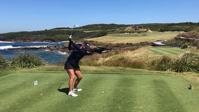 A scenic tee off for Amy Squires. Photo: Contributed