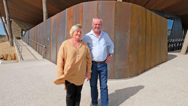 Curlewis Golf Club and Jack Rabbit winery owners Lyndsay and David Sharp. Picture: Mark Wilson