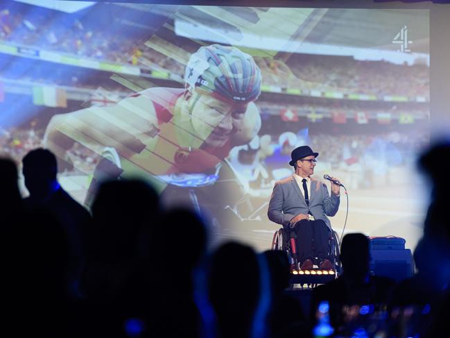 Tony Dee on stage at the Business disAbility Awards of Australia at Edmund Rice Cultural Centre, Saturday, May 17, 2025. Picture: Kevin Farmer