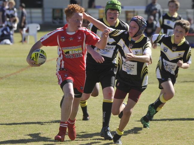 Action from the under-12 clash between South Grafton Rebels and Clarence Coast Magpies during round 1 of the 2020 Group 1 Junior Rugby League season at McKittrick Park on Saturday, July 18.