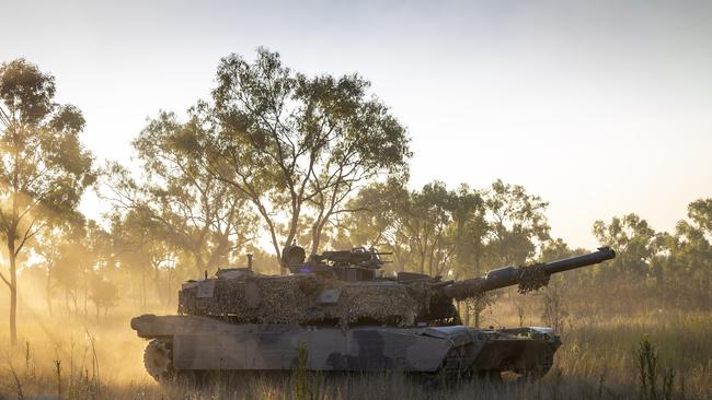 Exercise Brolga Sprint finishes at the Townsville Field Training Area at High Range. Members of the 2nd Cavalry Regiment pause in an M1A1 Main Battle Tank after a counter attack as part of Exercise Brolga Sprint. Picture: Supplied.