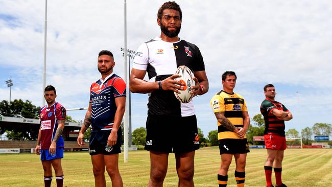 Wise Sekitoga (Centre) is expected to standout for University Pirates against South Darwin in Round 3 of the A-grade rugby competition. Picture: CHE CHORLEY