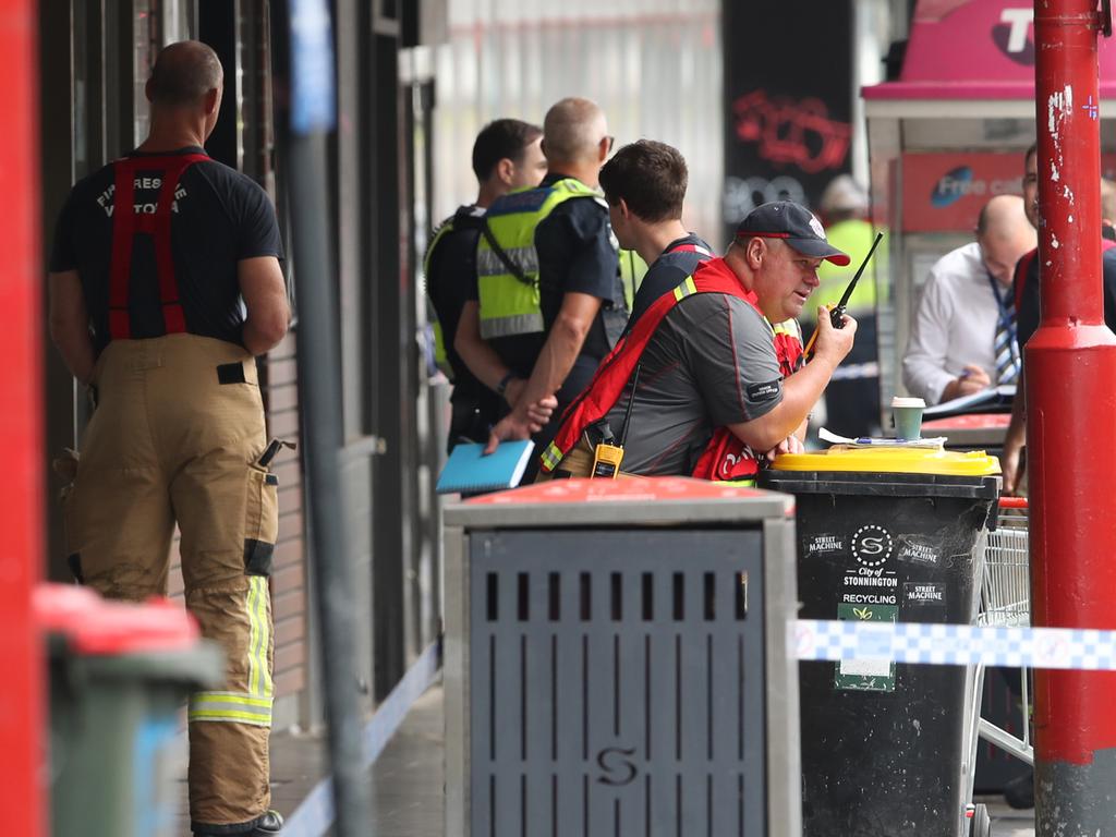 Emergency services respond to the fire at Chapel St, Prahran. Picture: David Crosling