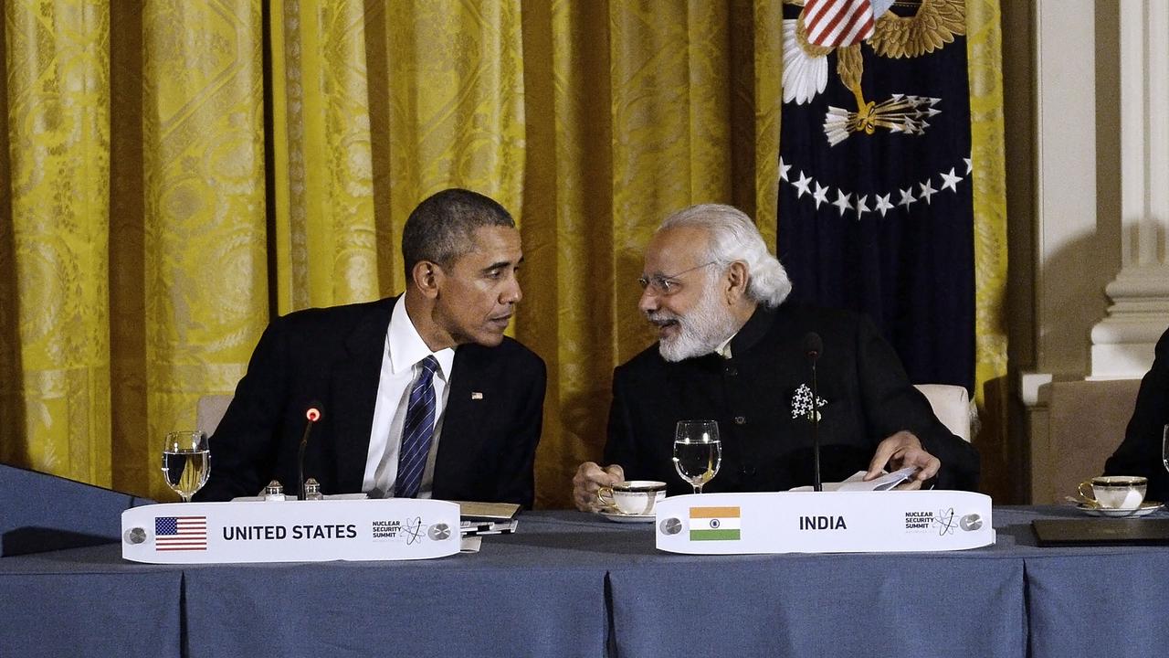 The relationship between Narendra Modi and Barack Obama marked a positive swing in US-India relations. Picture: Olivier Douliery/AFP