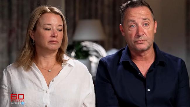 Holly Bowles' parents Samantha Morton and Shaun Bowles say they want answers. Picture: 60 minutes