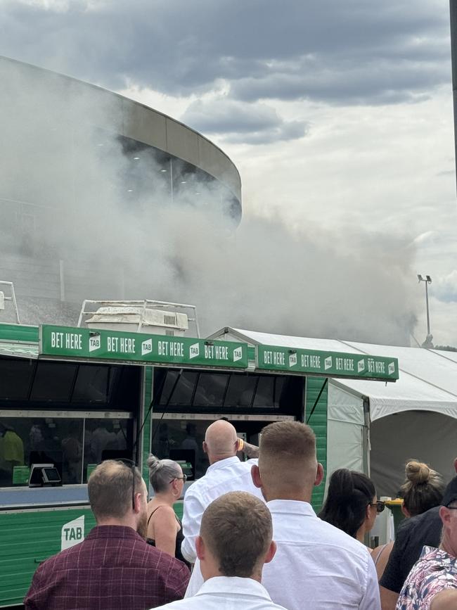 A fire broke out near Cranbourne racetrack on Cranbourne Cup Day 2024. Picture: Supplied