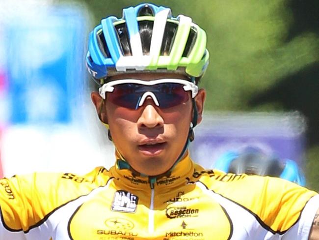 Caleb Ewan wins the stage and the overall event for elite men during the criterium, stage 4 of the 2016 Mitchelton Bay Cycling Classic on Monday, January 4, 2016, in Williamstown, Victoria, Australia. Picture: Hamish Blair