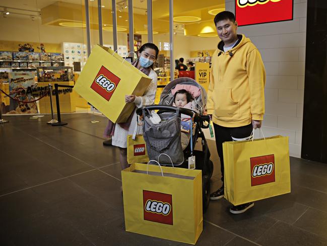 LEGO fans Jenny Ni, Frank Yu and their daughter Amy. Picture: Adam Yip