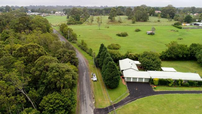 The area in Dural where a caravan with explosives was found last week. Picture: NewsWire / Damian Shaw