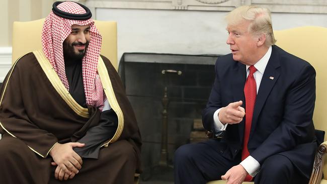 US President Donald Trump speaks with Mohammed bin Salman in the Oval Office on Tuesday 14 March 2017. Picture: Mark Wilson/Pool via Bloomberg