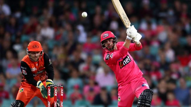 James Vince smashes another boundary during his stellar innings. Picture: Getty Images