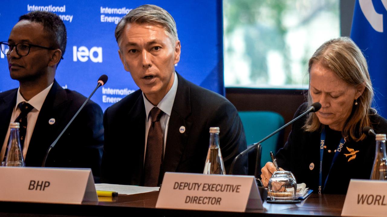 BHP CEO Mike Henry speaks at the IEA Critical Minerals and Clean Energy Summit in Paris on September 28, 2023. Picture: Supplied