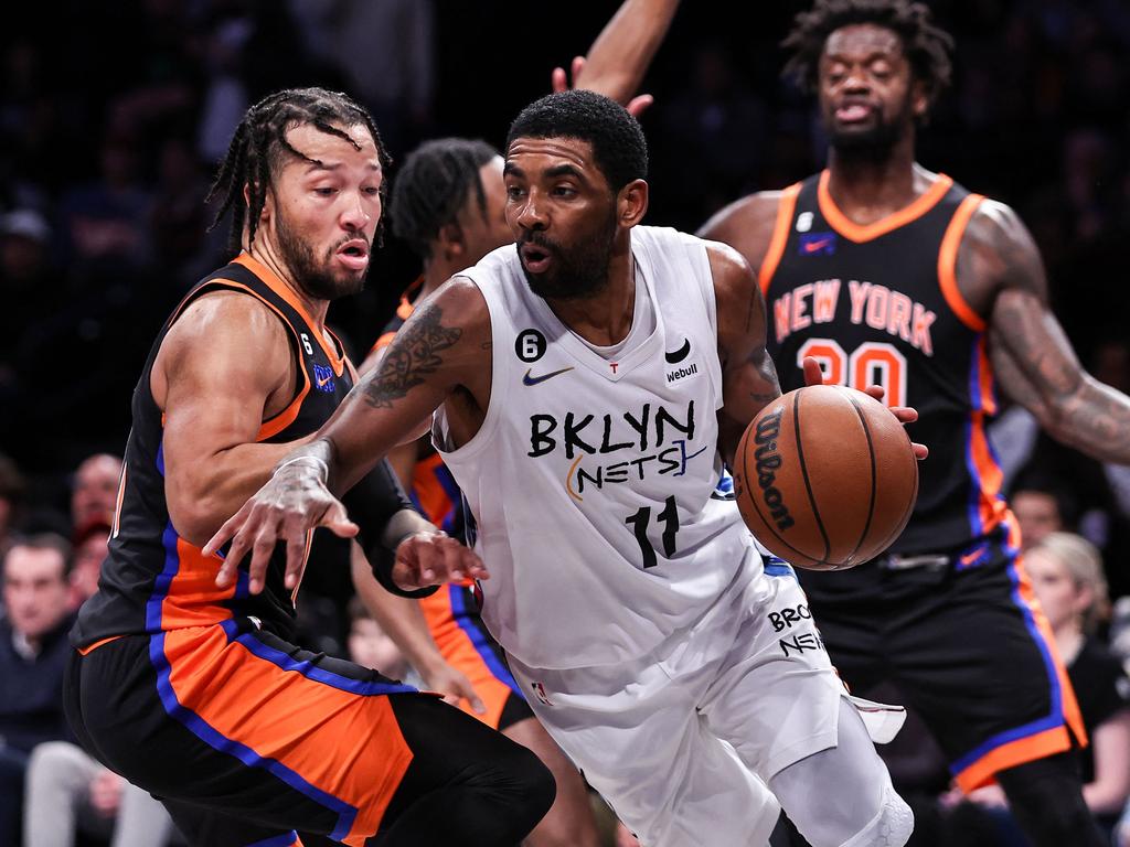 Kyrie Irving was only recently allowed to play games in the New York and Toronto region. (Photo by Dustin Satloff / GETTY IMAGES NORTH AMERICA / Getty Images via AFP)